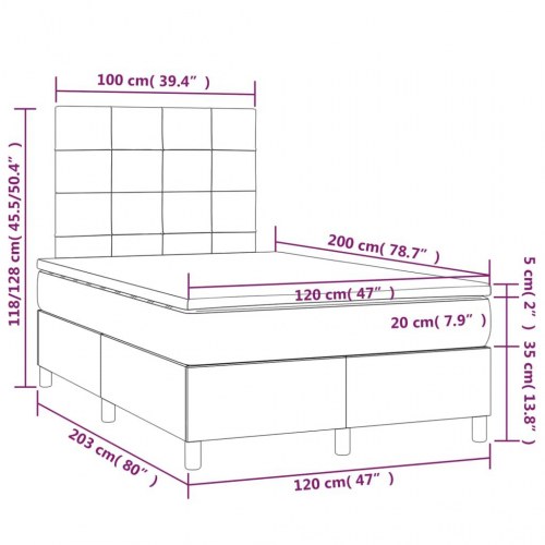 Kontinentalseng med madras 120×200 cm - stof, blå