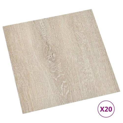 Selvklæbende gulvbrædder 20 stk. 1,86 m² PVC beige