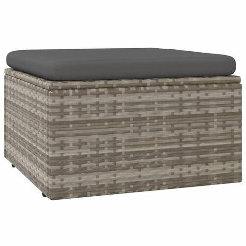 Loungesæt til haven 7 dele med hynder polyrattan grå
