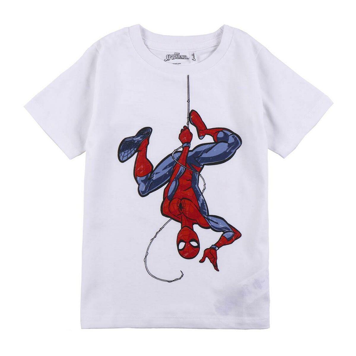 Børne Kortærmet T-shirt Spider-Man Hvid 8 år