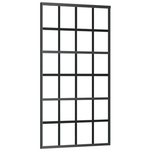 Skydedør m. monteringssæt 102x205 cm sikkerhedsglas og aluminium
