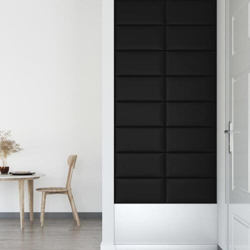 Vægpaneler 12 stk. 60x30 cm 2,16 m² kunstlæder sort