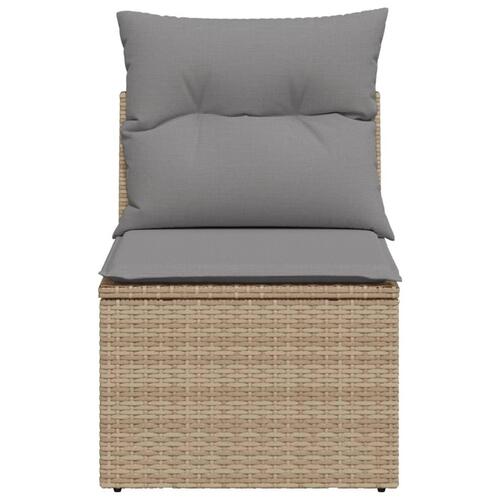 Sofamodul til haven med hynder polyrattan beige