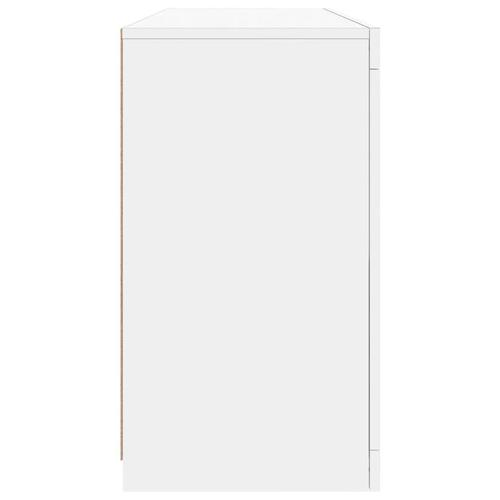 Skænk med LED-lys 142,5x37x67 cm hvid