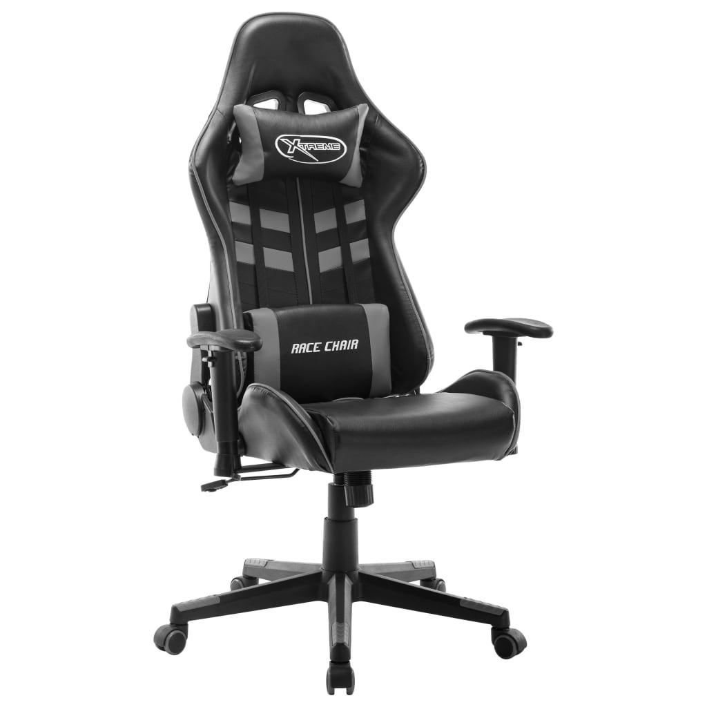Gamingstol kunstlæder sort og grå