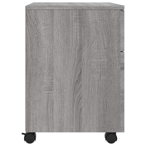 Arkivskab med hjul 45x38x54 cm konstrueret træ grå sonoma-eg
