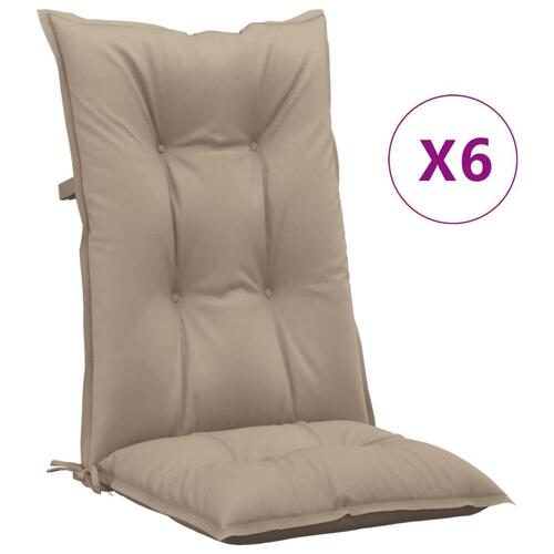 Hynder til havestol 6 stk. 120x50x7 cm gråbrun (OUTLET A)
