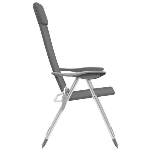 Foldbare campingstole 2 stk. aluminium grå