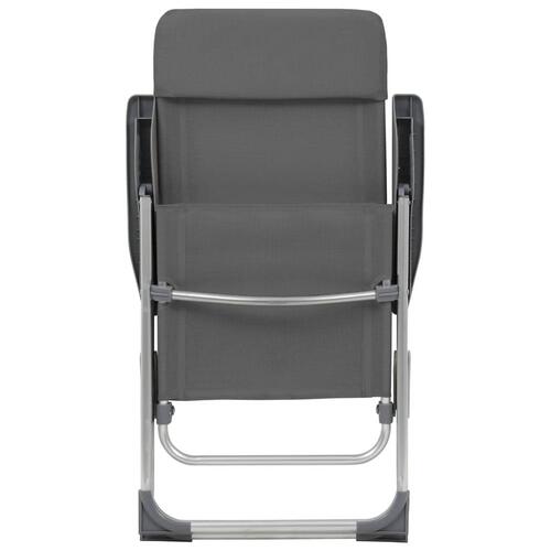 Foldbare campingstole 2 stk. aluminium grå