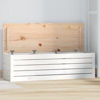 Opbevaringskasse 109x36,5x33 cm massivt fyrretræ hvid