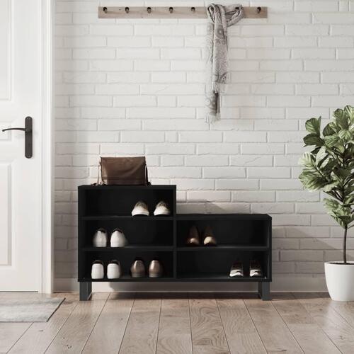 Skoreol 102x36x60 cm konstrueret træ sort