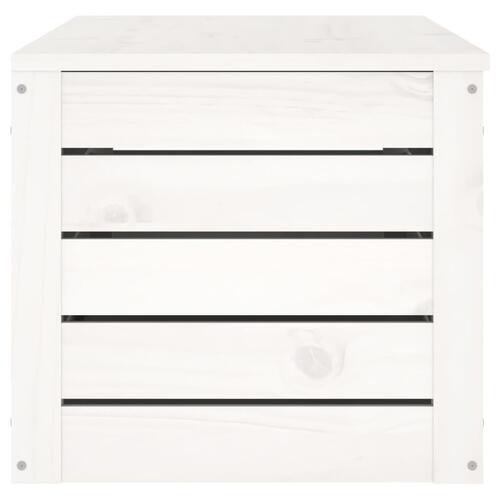 Opbevaringskasse 109x36,5x33 cm massivt fyrretræ hvid