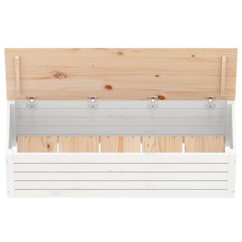 Opbevaringskasse 109x36,5x33 cm massivt fyrretræ hvid