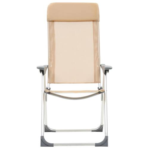 Foldbare campingstole 2 stk. aluminium cremefarvet