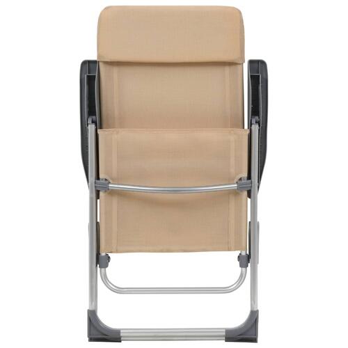 Foldbare campingstole 2 stk. aluminium cremefarvet