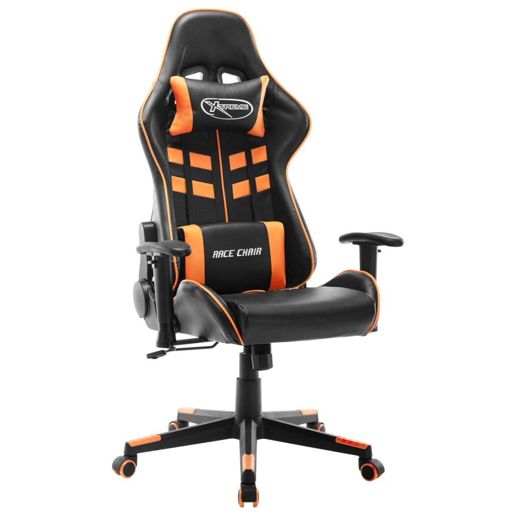 Gamingstol kunstlæder sort og orange