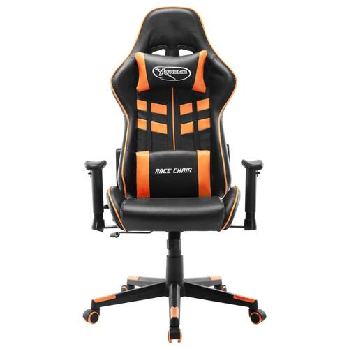 Gamingstol kunstlæder sort og orange