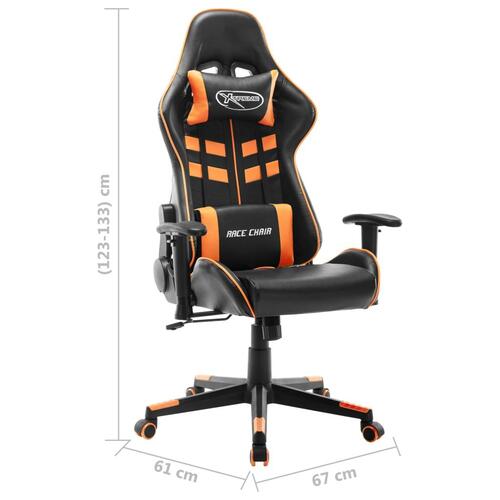 Gamingstol kunstlæder sort og orange