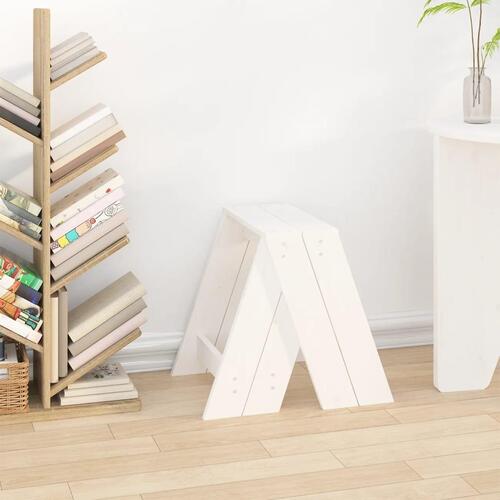 Taburetter 2 stk. 40x40x45 cm massivt fyrretræ hvid