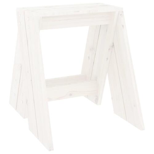 Taburetter 2 stk. 40x40x45 cm massivt fyrretræ hvid