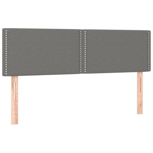 Sengegavl i stof med nitter 144×5×78/88 cm - mørkegrå