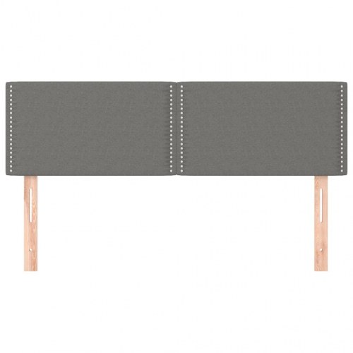 Sengegavl i stof med nitter 144×5×78/88 cm - mørkegrå