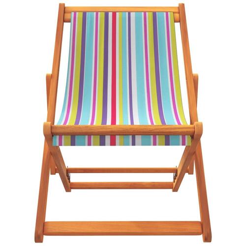 Foldbare strandstole 2 stk. stof flerfarvet