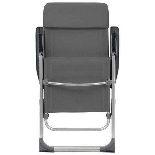 Foldbare campingstole 4 stk. aluminium grå