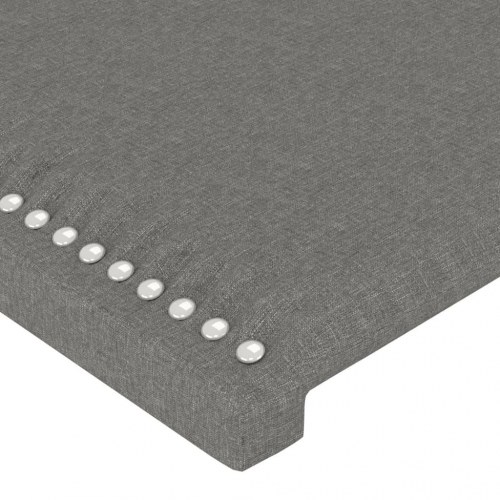 Sengegavl i stof med nitter 144×5×78/88 cm - mørkegrå