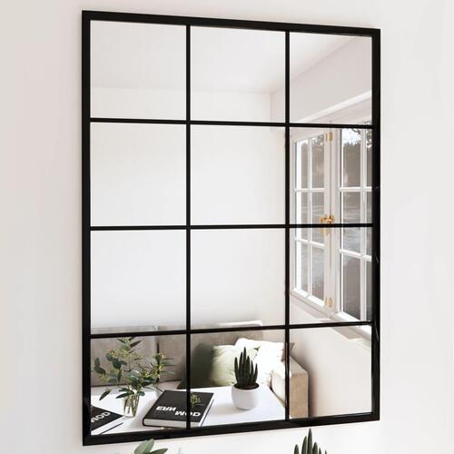Vægspejl 80x60 cm metal sort