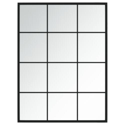 Vægspejl 80x60 cm metal sort