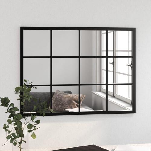 Vægspejl 80x60 cm metal sort