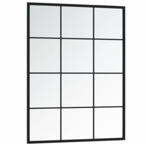 Vægspejl 80x60 cm metal sort