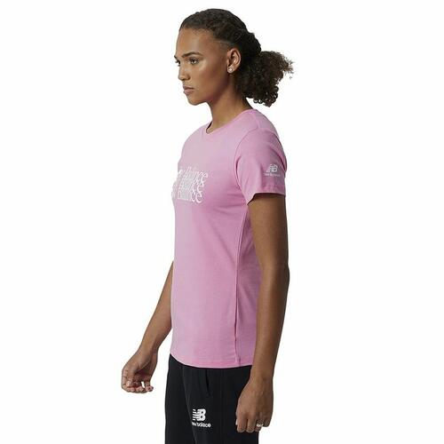 Kortærmet T-shirt til Kvinder New Balance Essentials Celebrate Pink XS