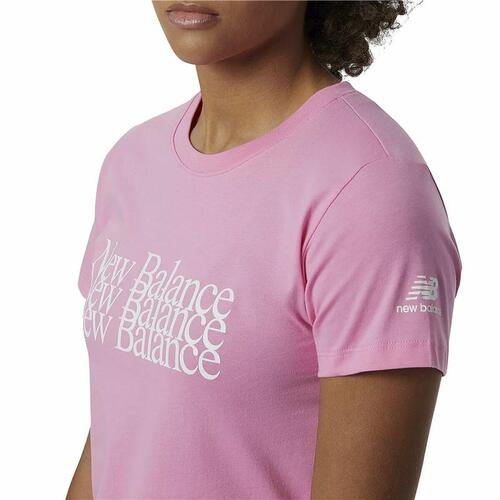 Kortærmet T-shirt til Kvinder New Balance Essentials Celebrate Pink XS