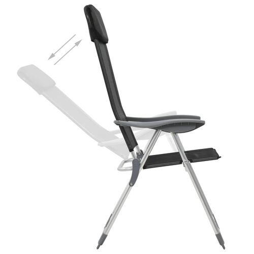 Foldbare campingstole 4 stk. aluminium sort
