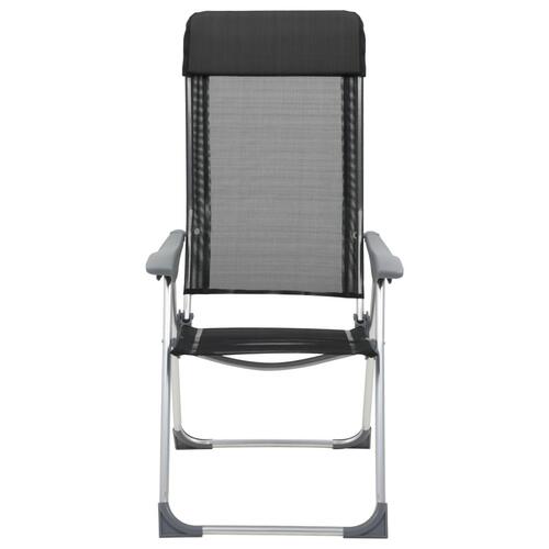 Foldbare campingstole 4 stk. aluminium sort