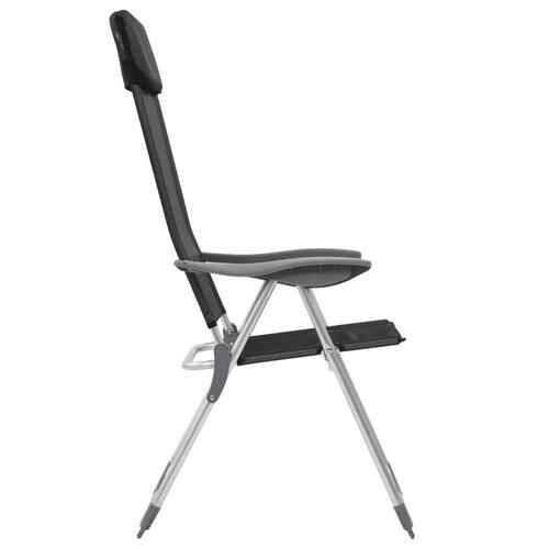 Foldbare campingstole 4 stk. aluminium sort