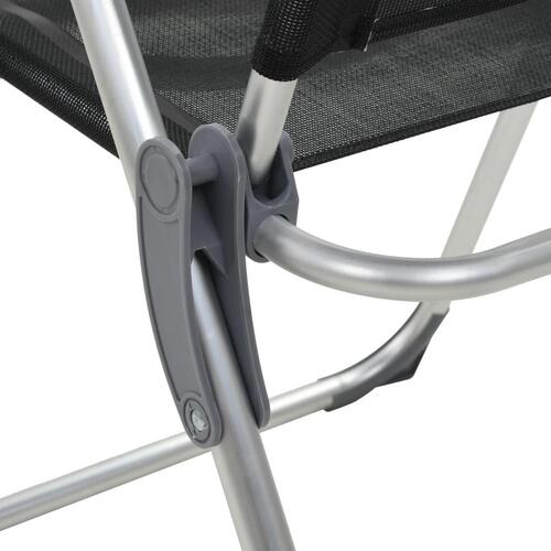 Foldbare campingstole 4 stk. aluminium sort