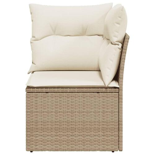 Hjørnemodul til havesofa med hynder polyrattan beige