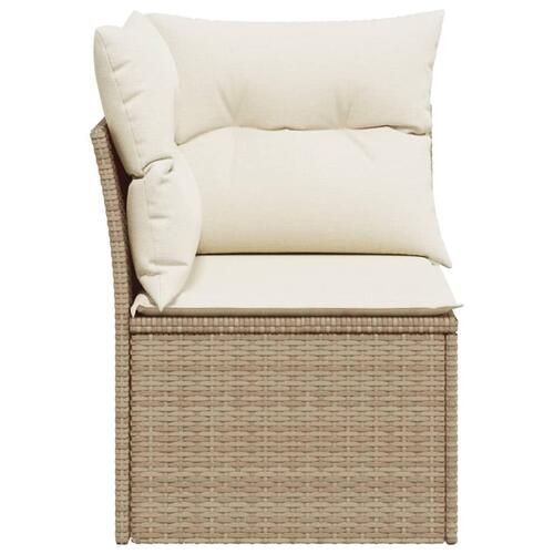 Hjørnemodul til havesofa med hynder polyrattan beige