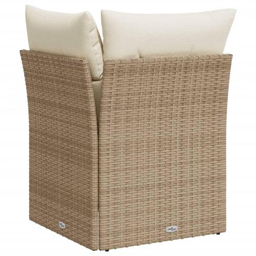 Hjørnemodul til havesofa med hynder polyrattan beige
