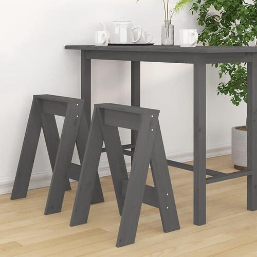 Taburetter 2 stk. 40x40x60 cm massivt fyrretræ grå