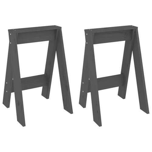 Taburetter 2 stk. 40x40x60 cm massivt fyrretræ grå