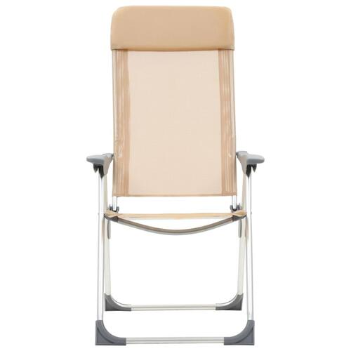 Foldbare campingstole 4 stk. aluminium cremefarvet