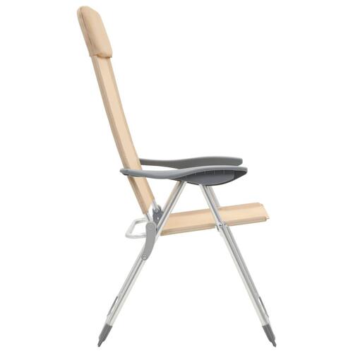 Foldbare campingstole 4 stk. aluminium cremefarvet