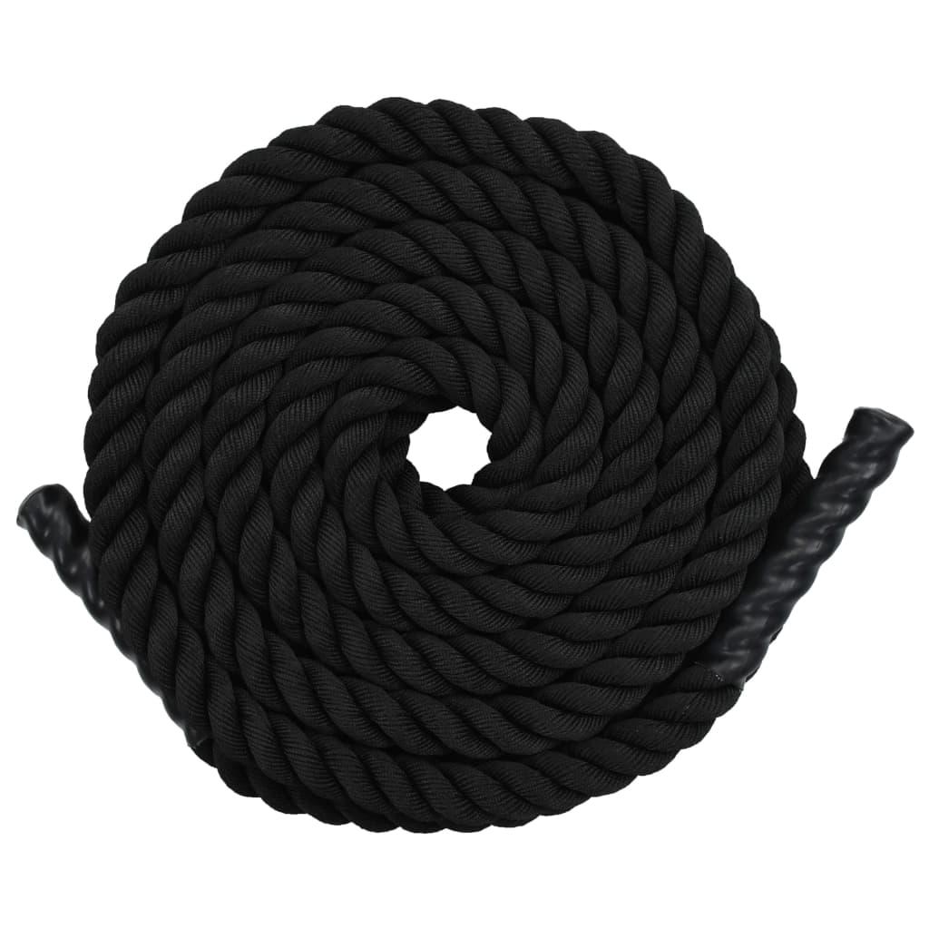 Træningsreb 12 m polyester sort