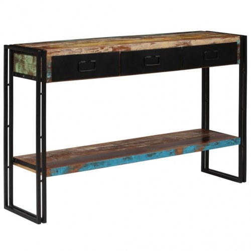 Konsolbord 120x30x76 cm massivt genbrugstræ