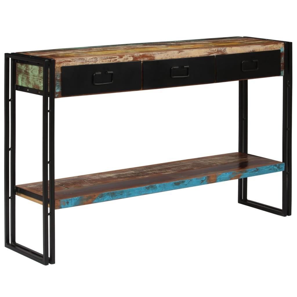 Konsolbord 120x30x76 cm massivt genbrugstræ