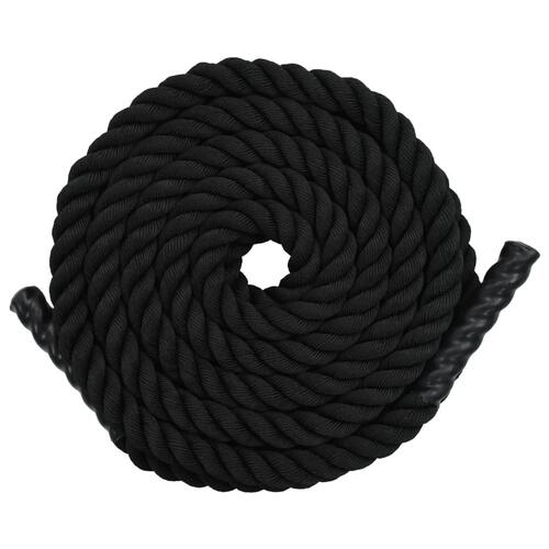 Træningsreb 15 m polyester sort